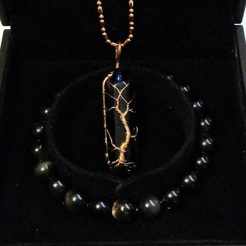 Black Obsidian Natural Handmade Stone Bracelet